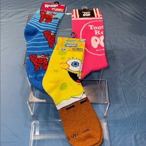 Nickelodeon Kool-Aid and SpongeBob Men's Socks - Blue, Pink, Yellow
